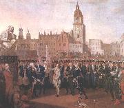 Franciszek Smuglewicz Kosciuszko taking the oath at the Cracow Market Square. France oil painting artist